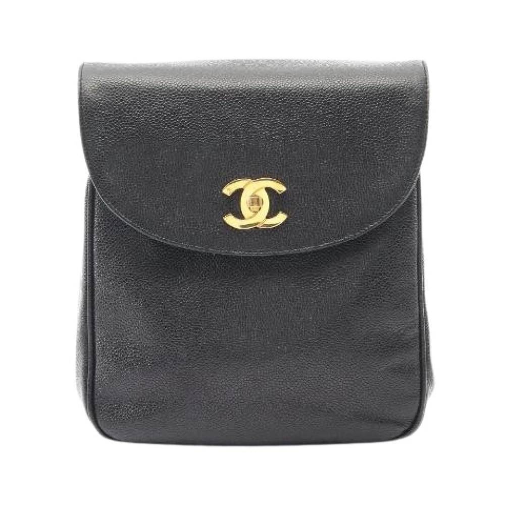 Chanel Vintage - Pre-owned Coco Mark Grained Calf Backpack Vintage - Dam - ONE Size - Läder