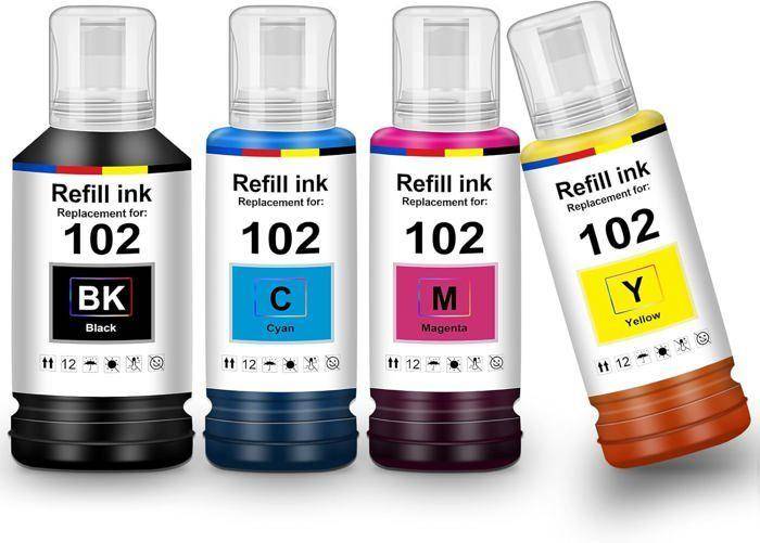 Encre 102 Et-3850 Et-4850 Et-2856 Et-2750 Cartouche Compatible Pour Epson 102 Multipack Bouteille Compatible Pour Epson Ecotank Et