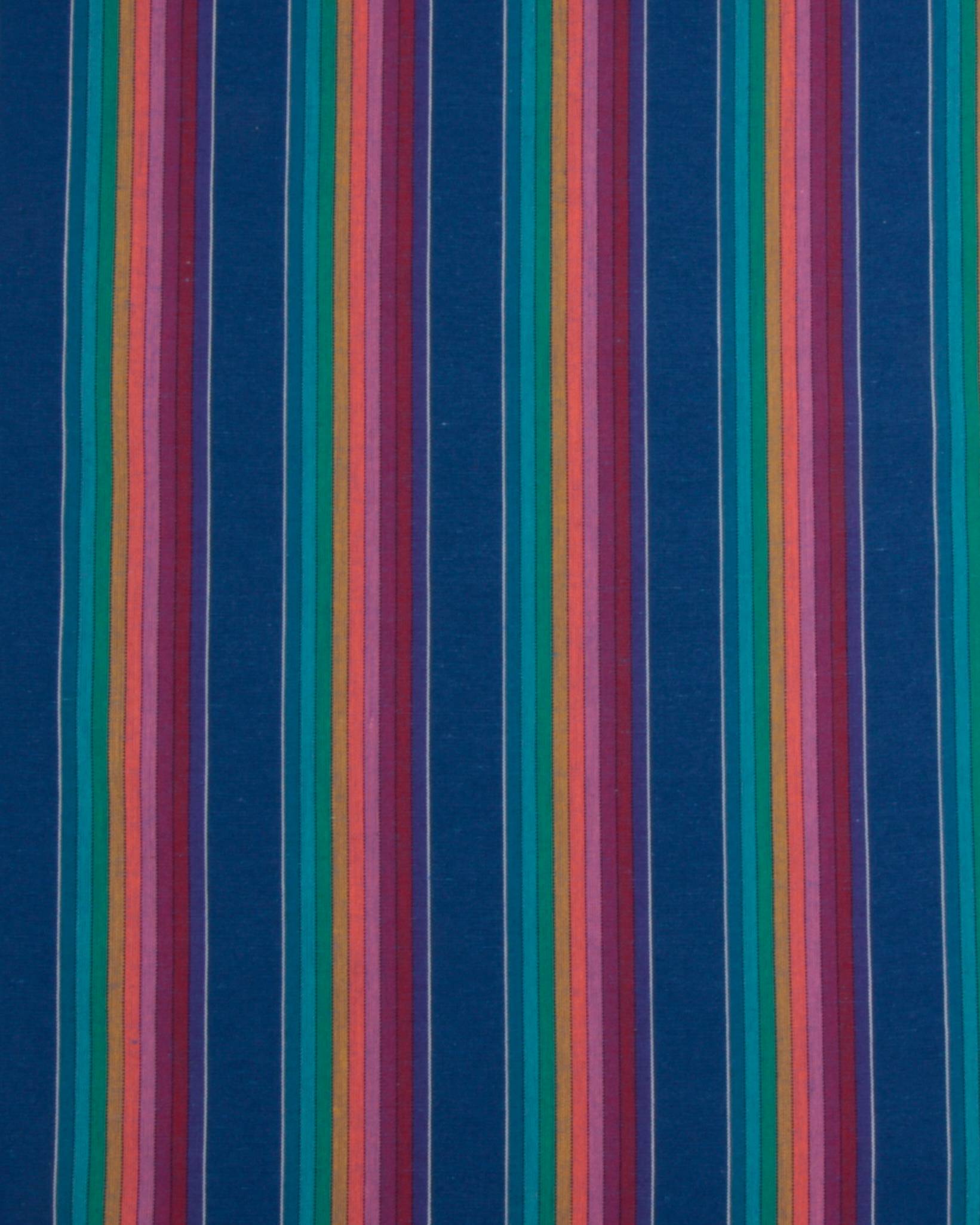 Striber, blå/grøn/lilla - Bomuld/polyester - 20% Bomuld, 80% Polyester