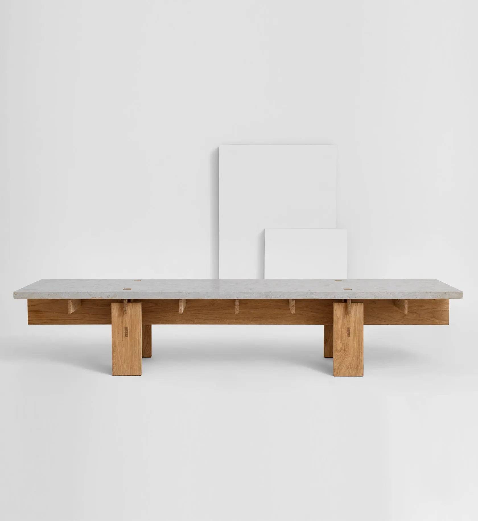 Verk Sofabord V.LF.02 – Linn Fredlund - Bordplade i Norrvange kalksten (lys) / 160 × 45 cm / Ubehandlet