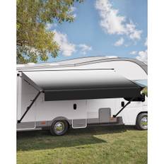 VEVOR Manuell Husbilsmarkis Komplett Kit, 16' Infällbar Markis med Aluminiumlegeringsram, Markis för Utomhusvagn, Passar De flesta Husbilar (Black Fade)