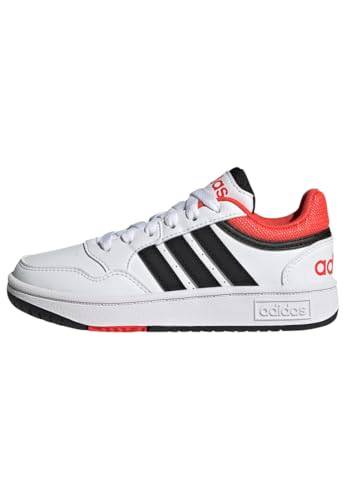 adidas Unisex – Barn Hoops Shoes, Cloud white/core black/bright red, 30 EU