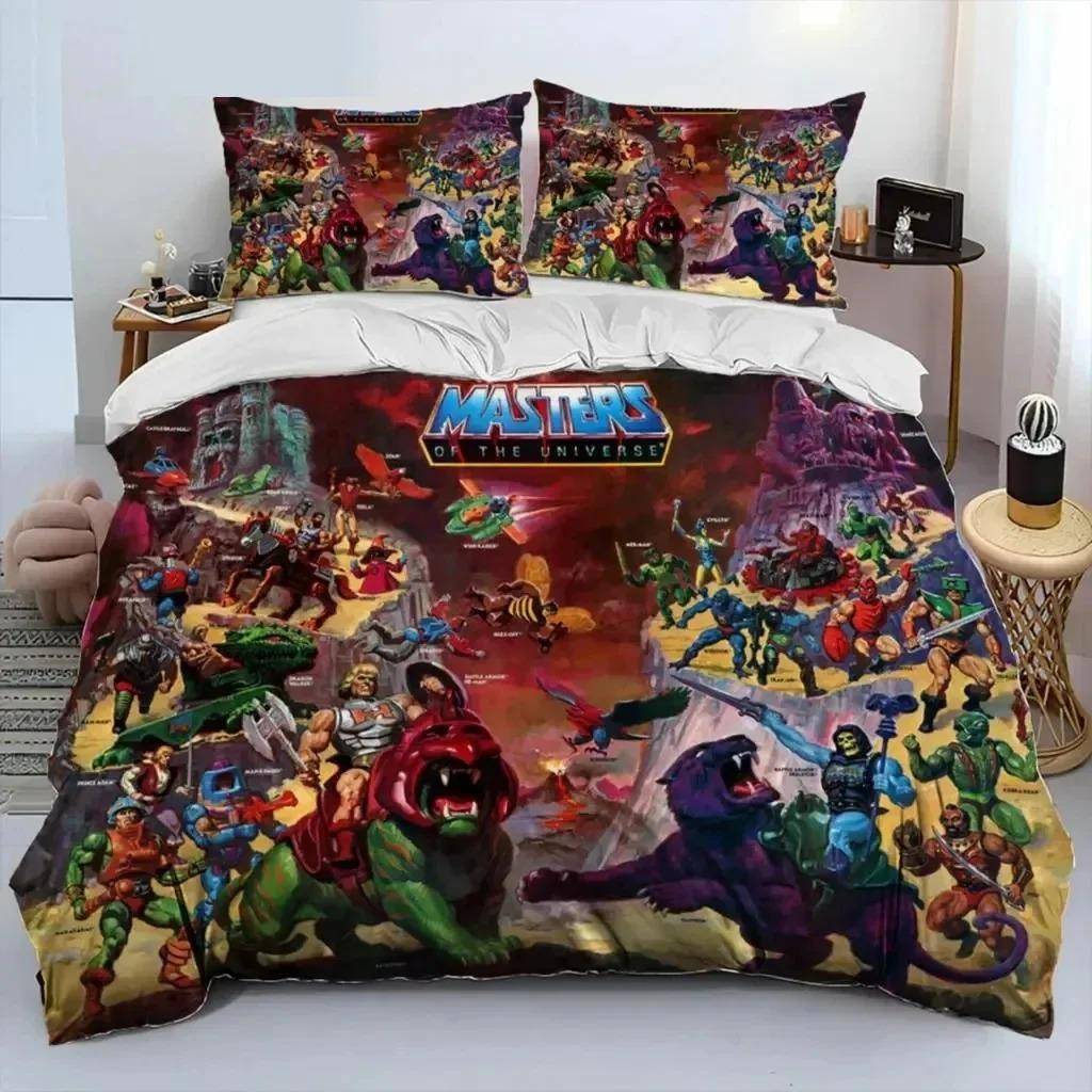 He Man The Masters Of The Universe Sängset Pojkar Flickor Twin Queen Size Påslakan Örngott Säng Barn Vuxen EU Single 135x200cm