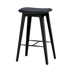 Nordic Bar Stool - Black Stained Oak with stitches - 68 cm / Luna Carbon
