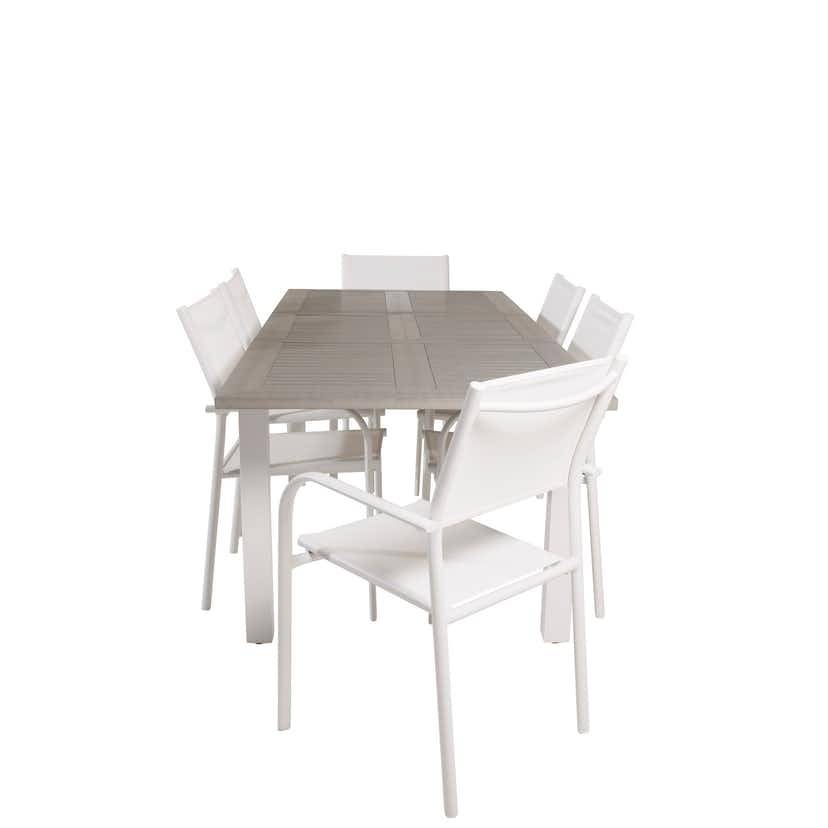 Matgrupp Venture Home Aleyna 152/210 med 6 Siri Karmstolar