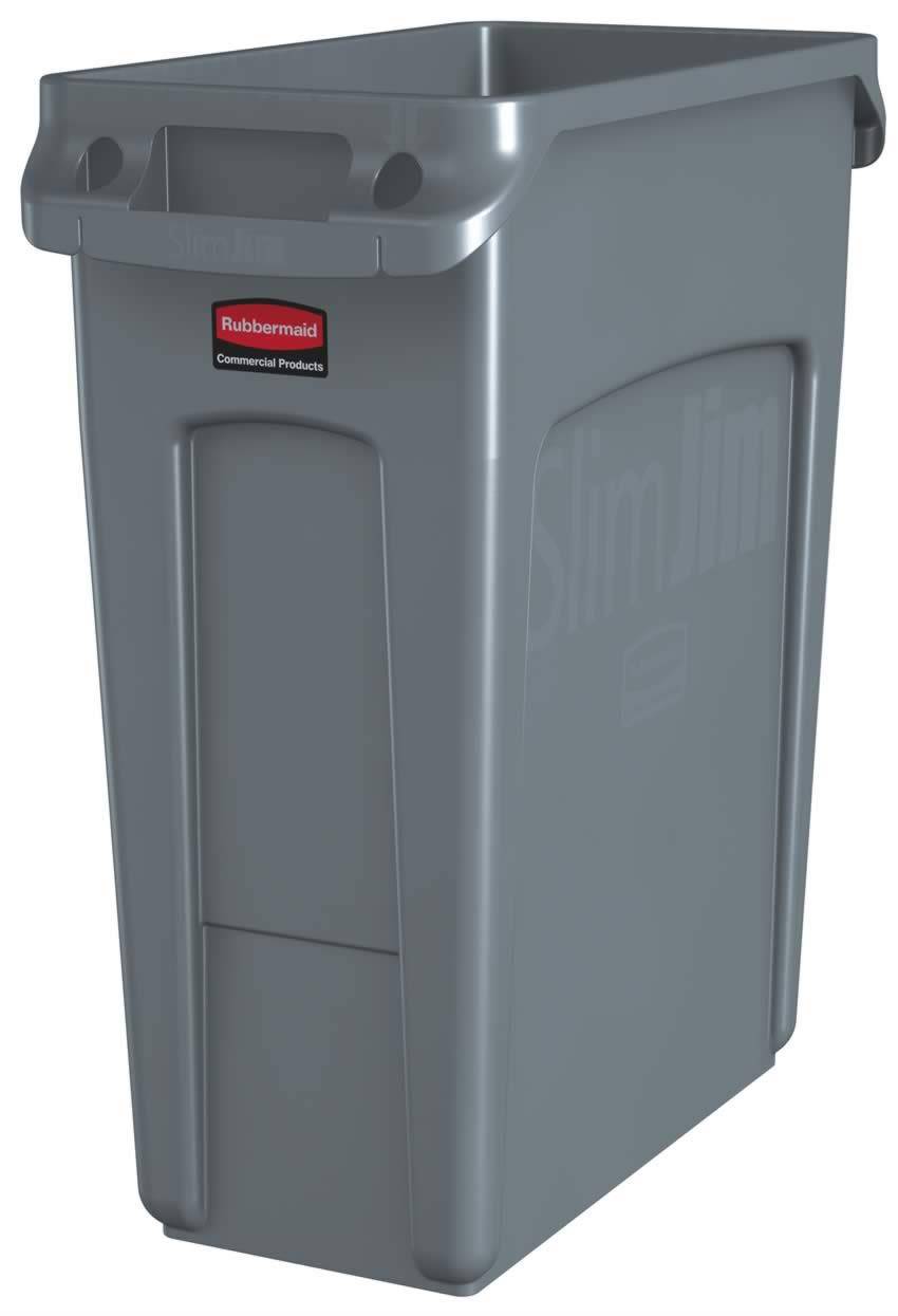 Rubbermaid Slim Jim Avfallsbehållare 60 l, grå