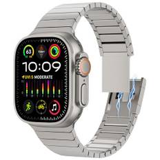 KADES Edelstahl armband für Apple Watch Armband, Metall Armband für Apple Watch Ultra 2 Armband 49mm,Ultra 49mm, Serie 10 46mm, 9/8/7 45mm, SE 6 5 44mm, 3/2/1 42mm, Titan mit Magnetverschluss