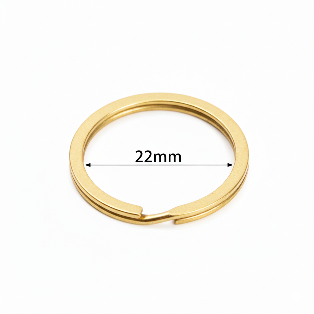 Nøglering flad 22mm lux Messing overflade 3 stk/pk