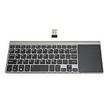 2,4G Trådlöst Tangentbord Inbyggd Pekplatta-mus, 2 i 1 Bärbart Trådlöst Tangentbord med Känslig Pekplatta, Trådlöst Tangentbord med Styrplatta för Flera Gester för IOS för för Android