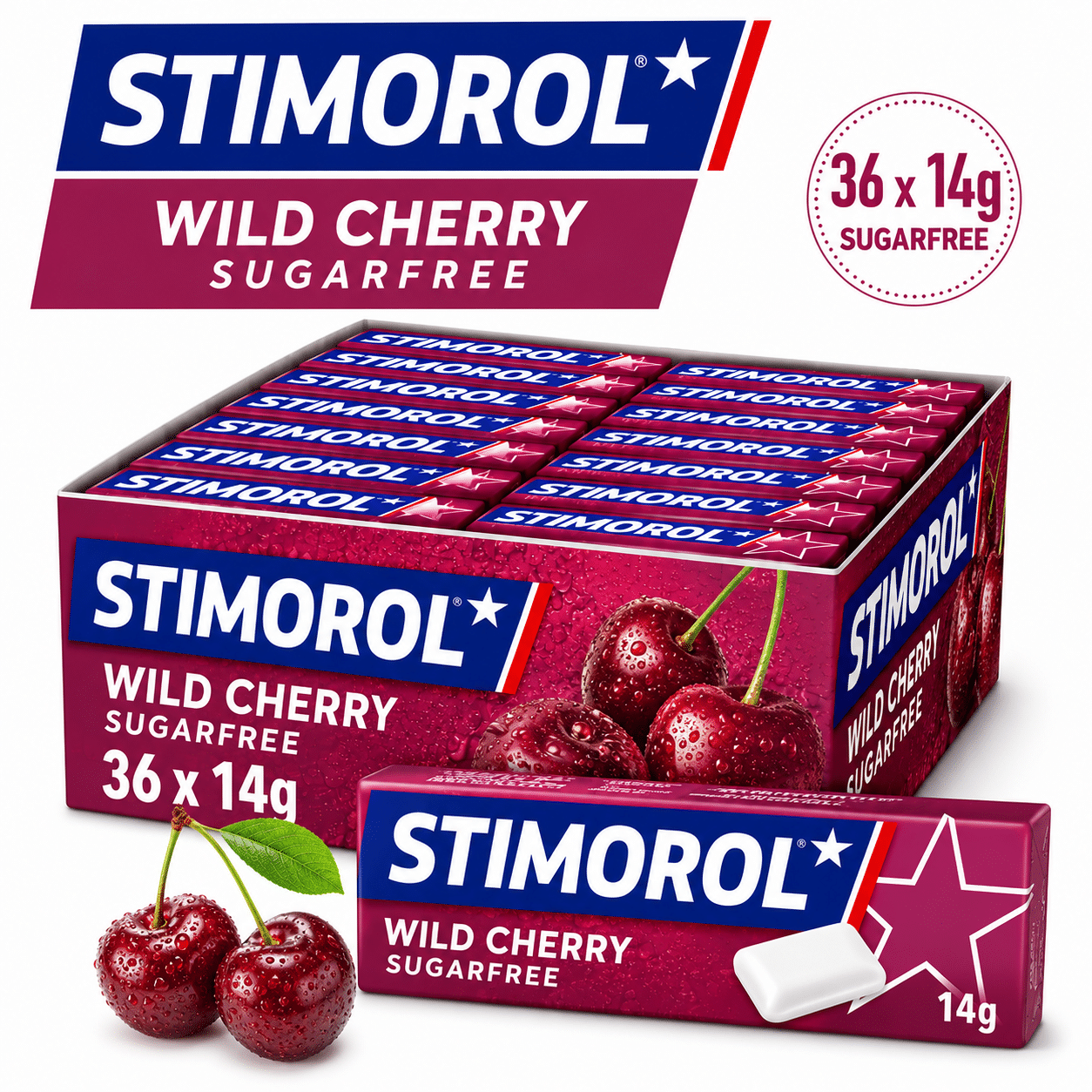 Stimorol Wild Cherry Sugarfree 36 x 14g