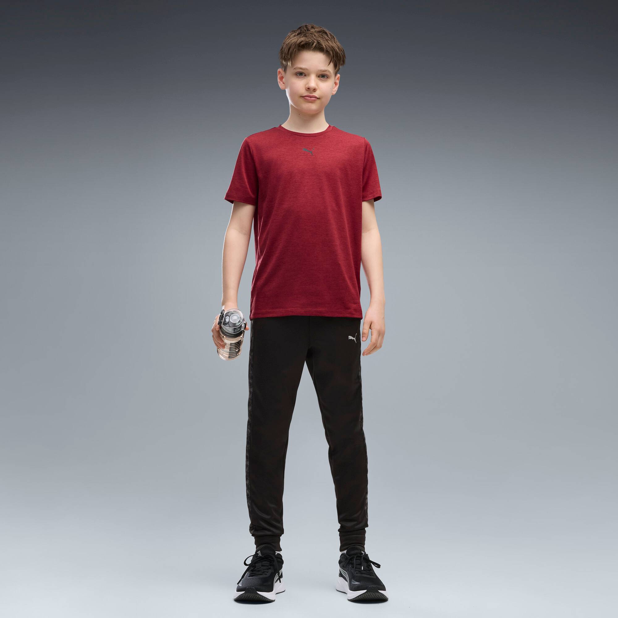 PUMA Train All Day Essentials Printed Slim Pants Youth, Clothing, Black, 5-6Y