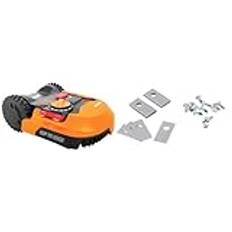 WORX Landroid Plus WR165E Mähroboter für kleine Gärten bis 500 qm mit WLAN, Bluetooth und schwimmendem Mähdeck +WA0190 Landroid Ersatzmesser