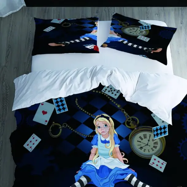 Påslakan Alice i Underlandet och Kortleken, 200 x 230 cm
