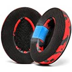 WC FreeZe Hybrid Fabric Cooling Gel Replacement Earpads for ATH M50X - Kompatibel med ATH M40X / M50XBT / HyperX Cloud 1 & 2 / SteelSeries Arctis 3/5 / 7 / 9X & Pro/Stealth 600 & More (Red Camo)