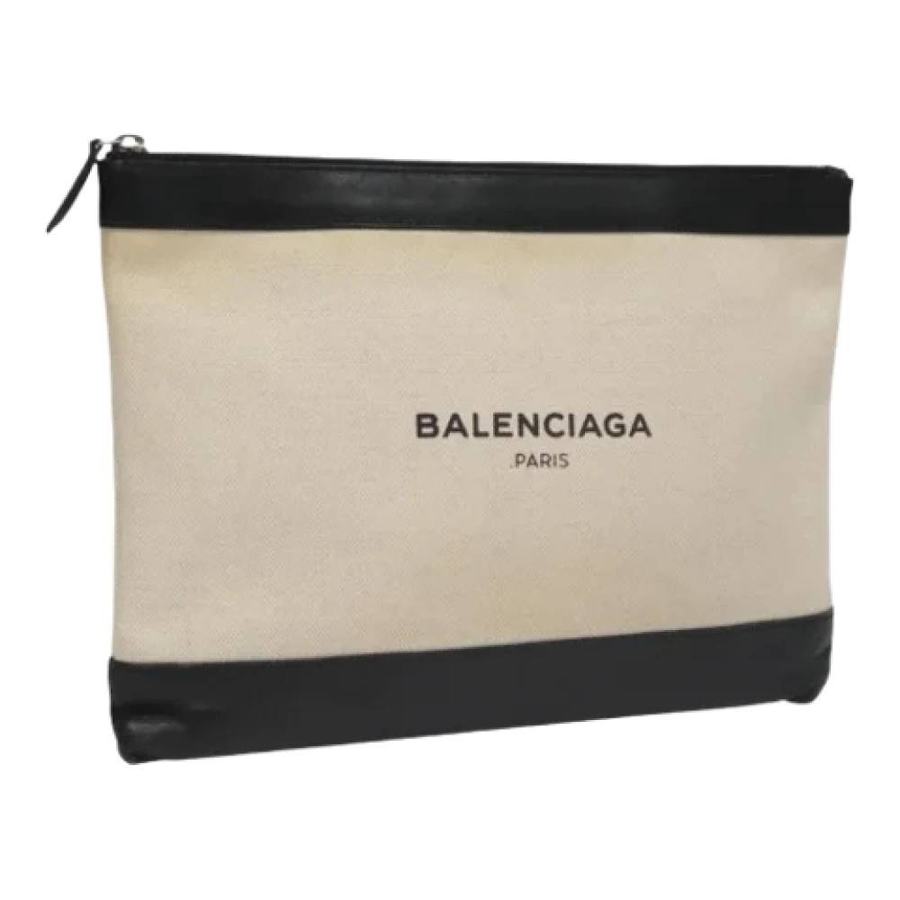 Balenciaga Vintage Pre-owned Canvas clutches - Vintage - Dame - Hvid - ONE SIZE - Tyl