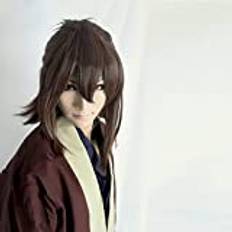 Peruk för perfekt för vardagsfester Hakuouki/Okita Soji sandy kimono avtagbar anime-peruk 243 färg: Pl-243 (brun)