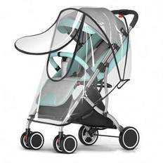 1 st regnskydd för barnvagn, vindtätt vagnsskydd med dragkedja, transparent EVA-regnponcho - Genomskinlig (En-Storlek)