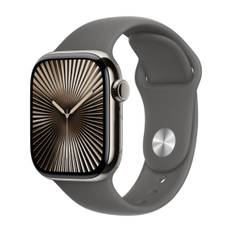 Apple Watch Series 10 GPS + Cell 42 mm naturlig titan, granitgrå sportsrem - S/M ➞ På lager - klar til levering og afhentning