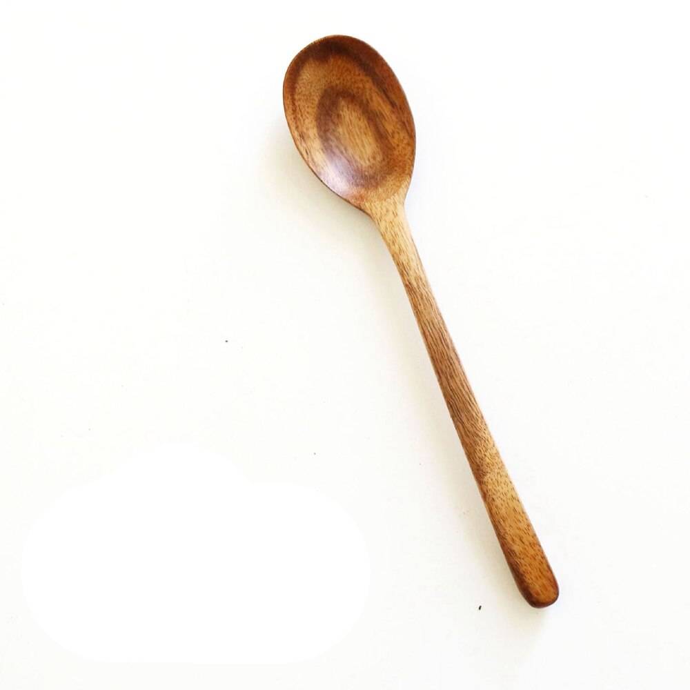Porslin teak stock matsked mjölkpulver sked omrörningssked smörkniv miljöskydd - 8