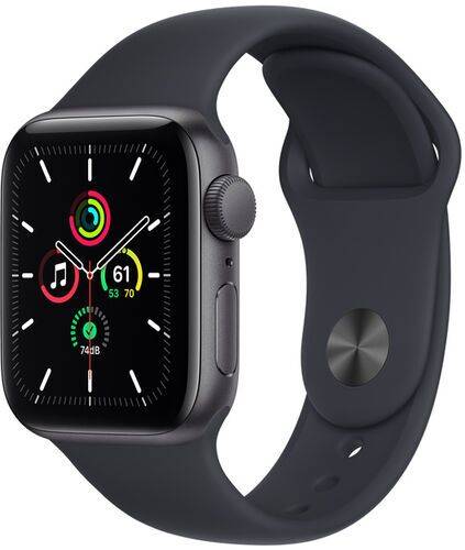 Apple Watch SE Aluminium 40 mm (2020) | WiFi | Rymdgrå | Sportarmband Midnatt S/M