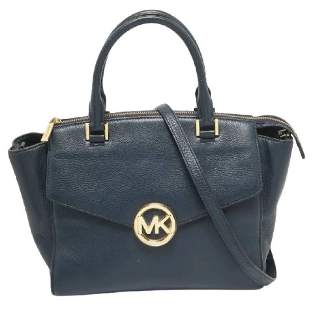 Michael Kors Pre-owned Pre-owned Læder Skuldertaske - Vintage - Dame - Blå - ONE SIZE - Uld