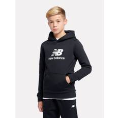 New Balance New Balance Black Kids French Terry Stacked Logo 100% Cotton Hoodie