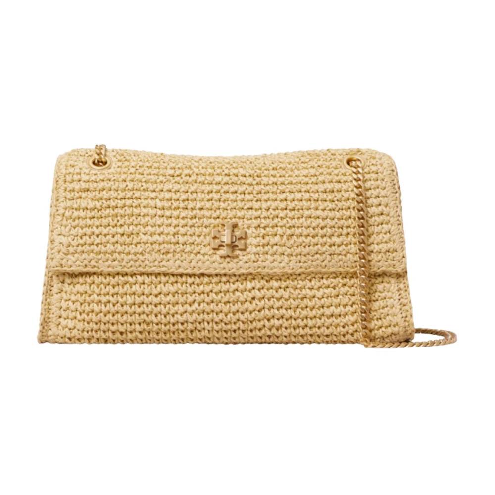 Tory Burch Kira Turnlock Vævet Skuldertaske - Tasker - Dame - Beige - ONE SIZE - Uld