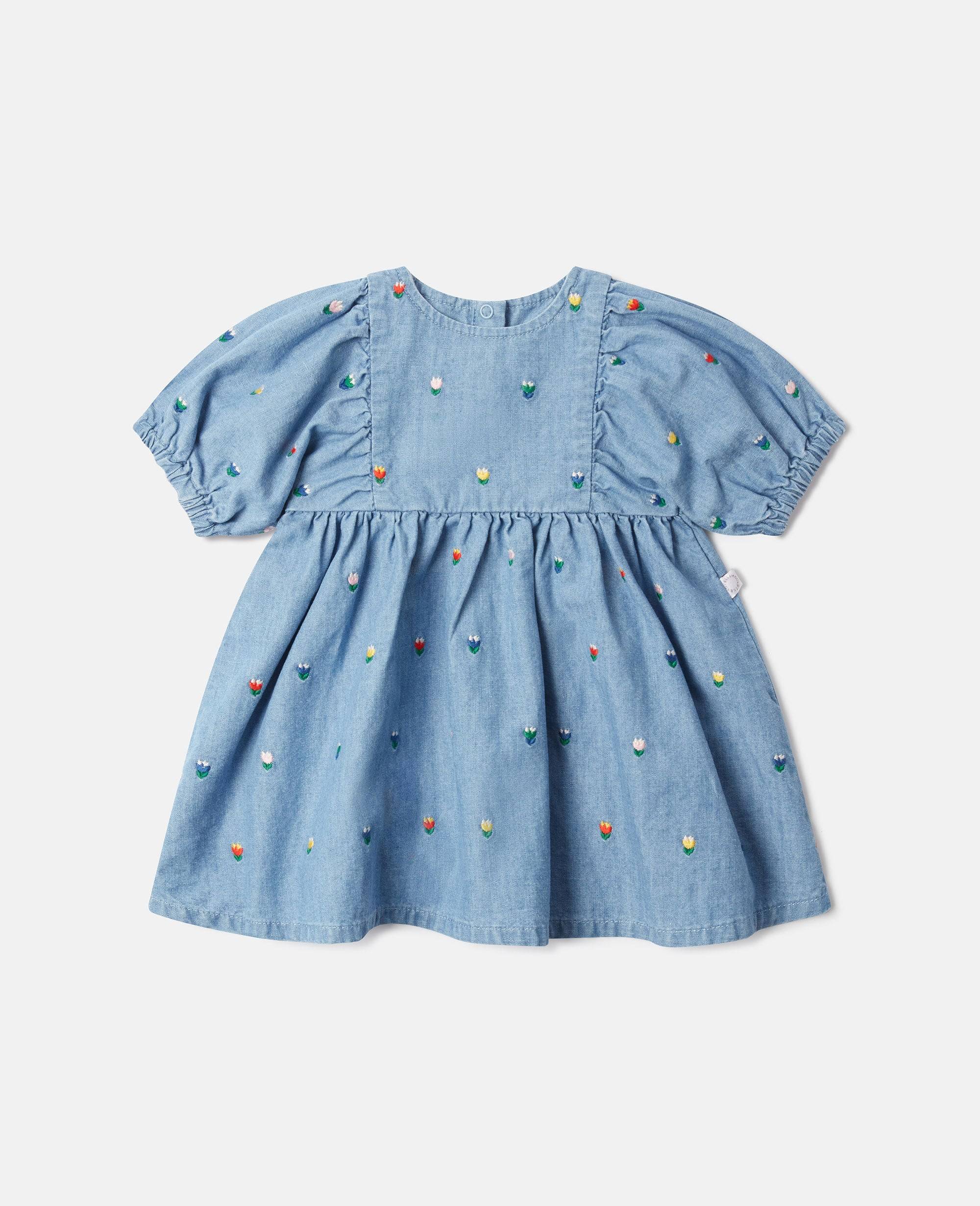 Stella McCartney - Tulip Embroidered Chambray Dress, , Size: 3M