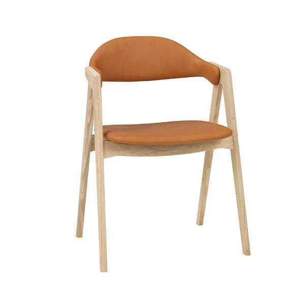 PBJ Designhouse PBJ Titan spisebordsstol - Lakeret sort eg - Læder