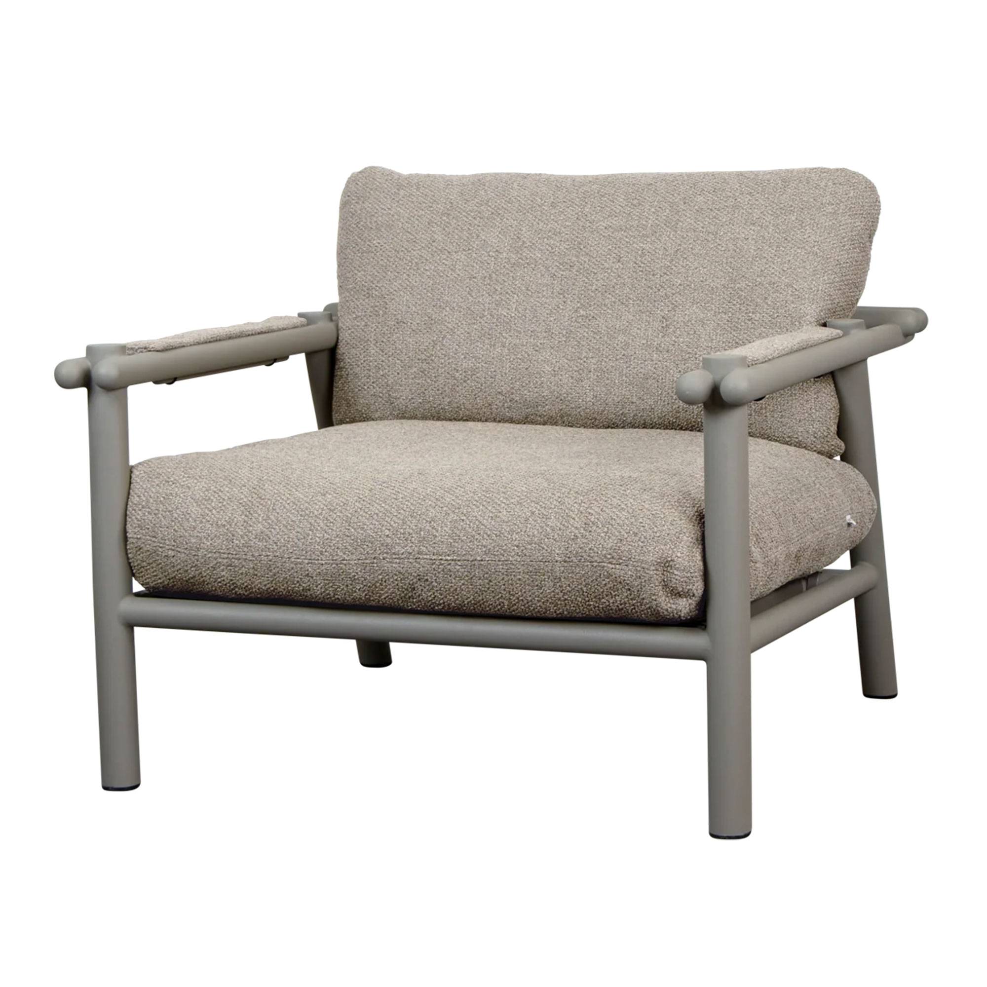 Sticks Loungestol Aluminium/Light brown, Cane-line Rise.