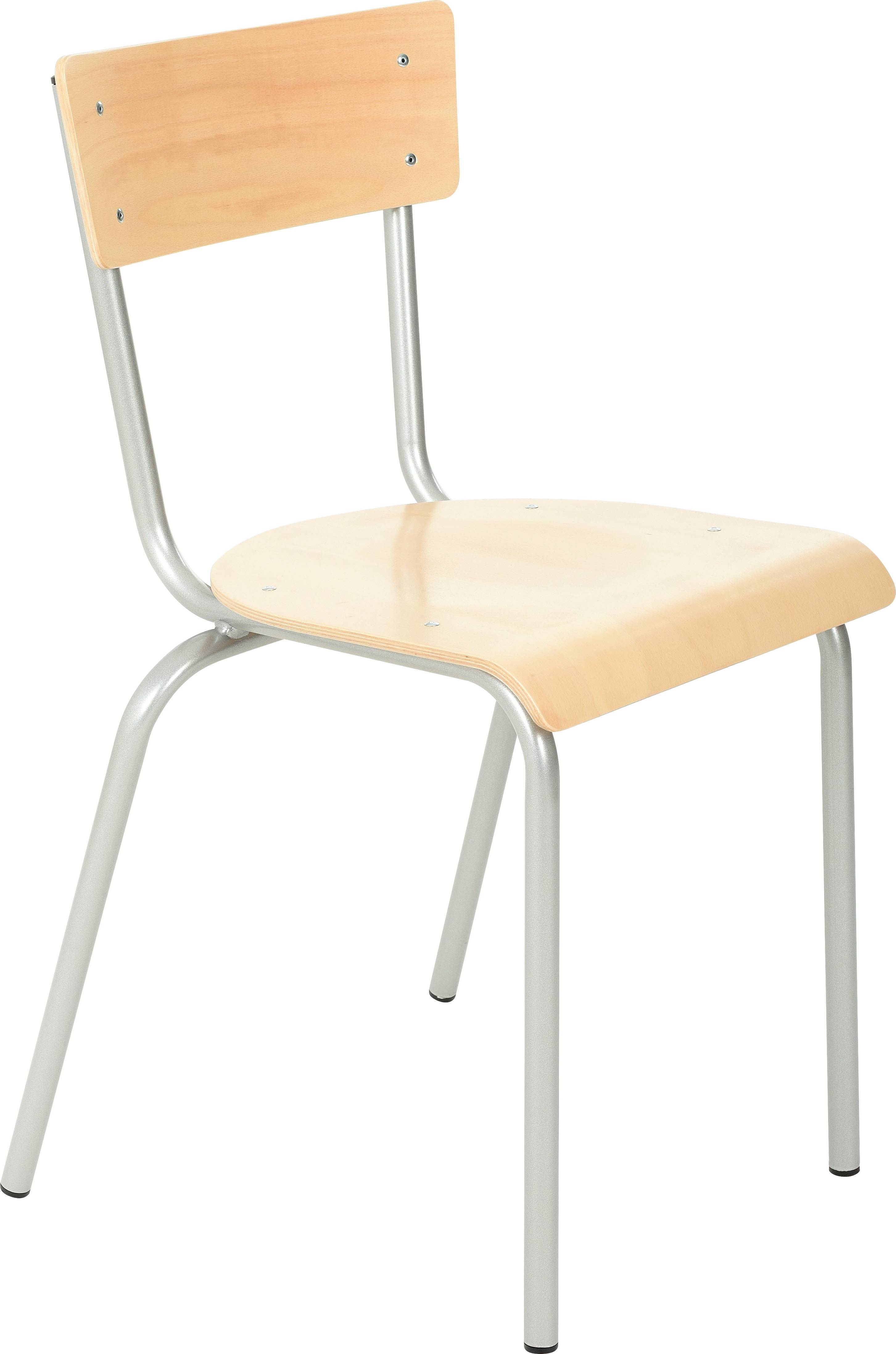 Kantinestol, bøg, 22 mm alufarvet stel