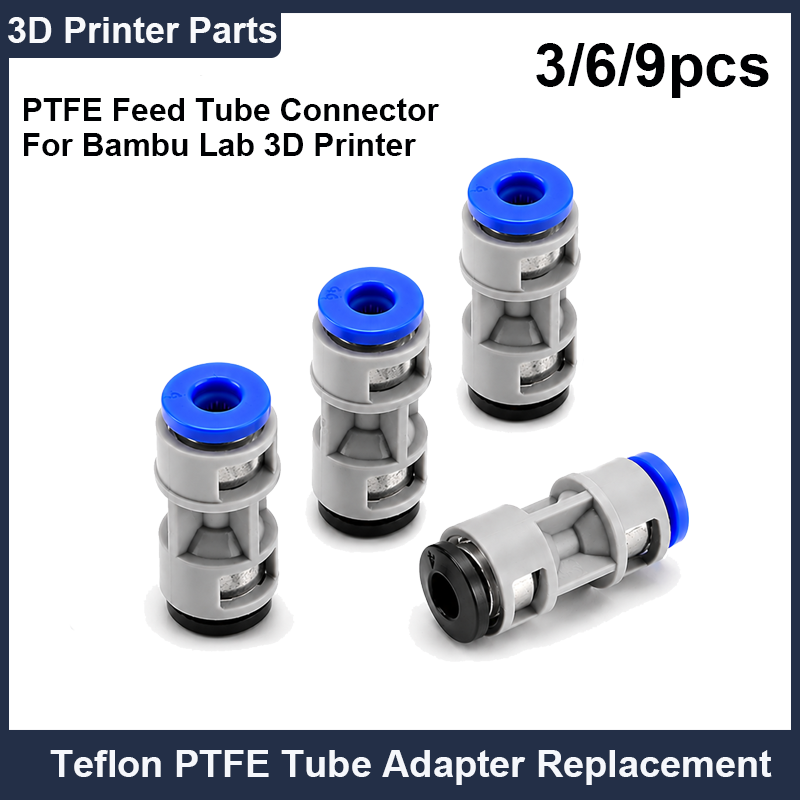 Teflon PTFE Tube Adapter Replacement for Bambu Lab A1/A1MINI/P1P/P1S/P2S/X1/X1C/X1E/H2D/H2S 3D Printer for Bambu Lab 3D Printer