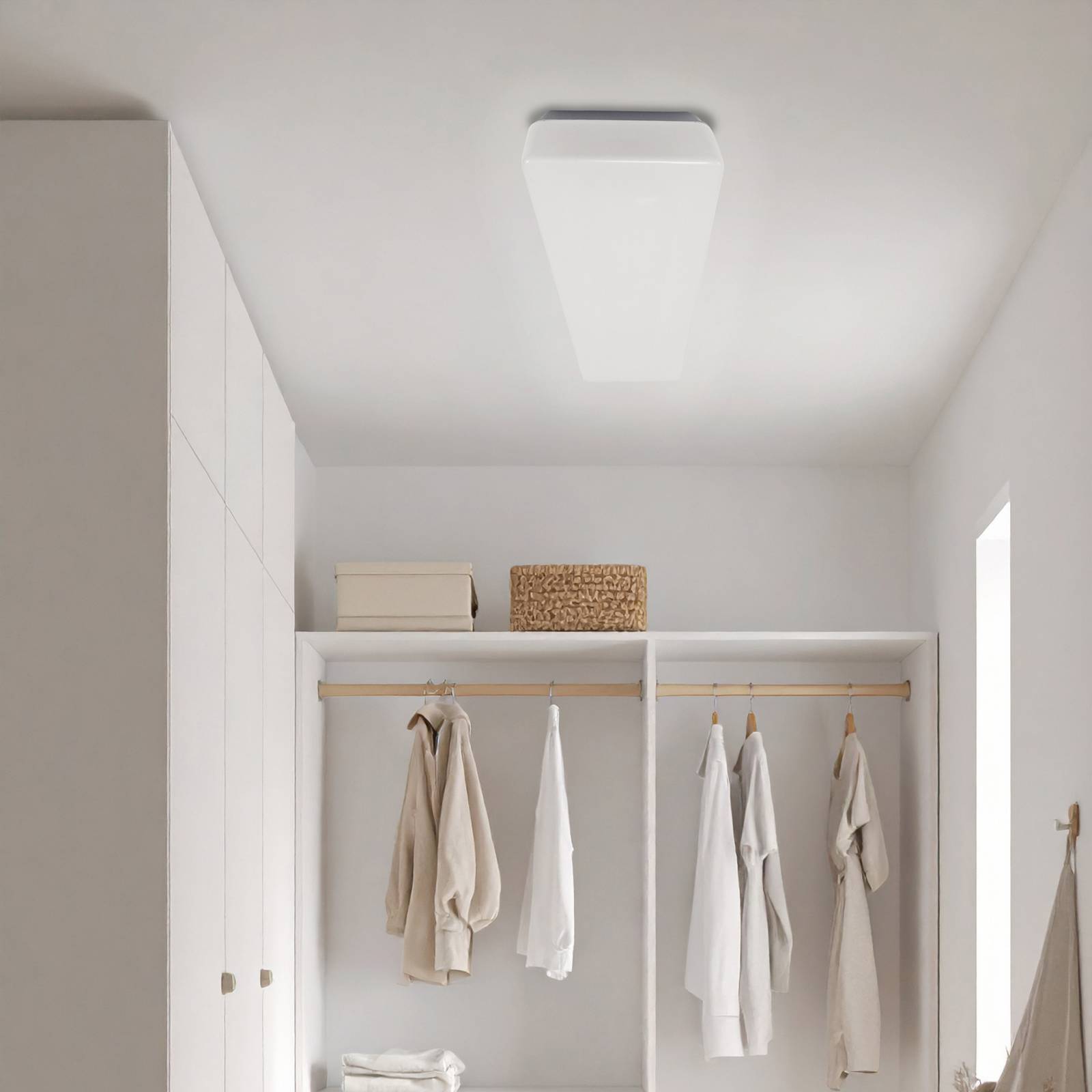 MEGAMAN Taklampa Bruno, Vitt / opal, Badrum, Syntetmaterial, Modern, Taklampa