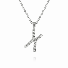 Caroline Svedbom Mini Letter X Halsband (Rhodium)