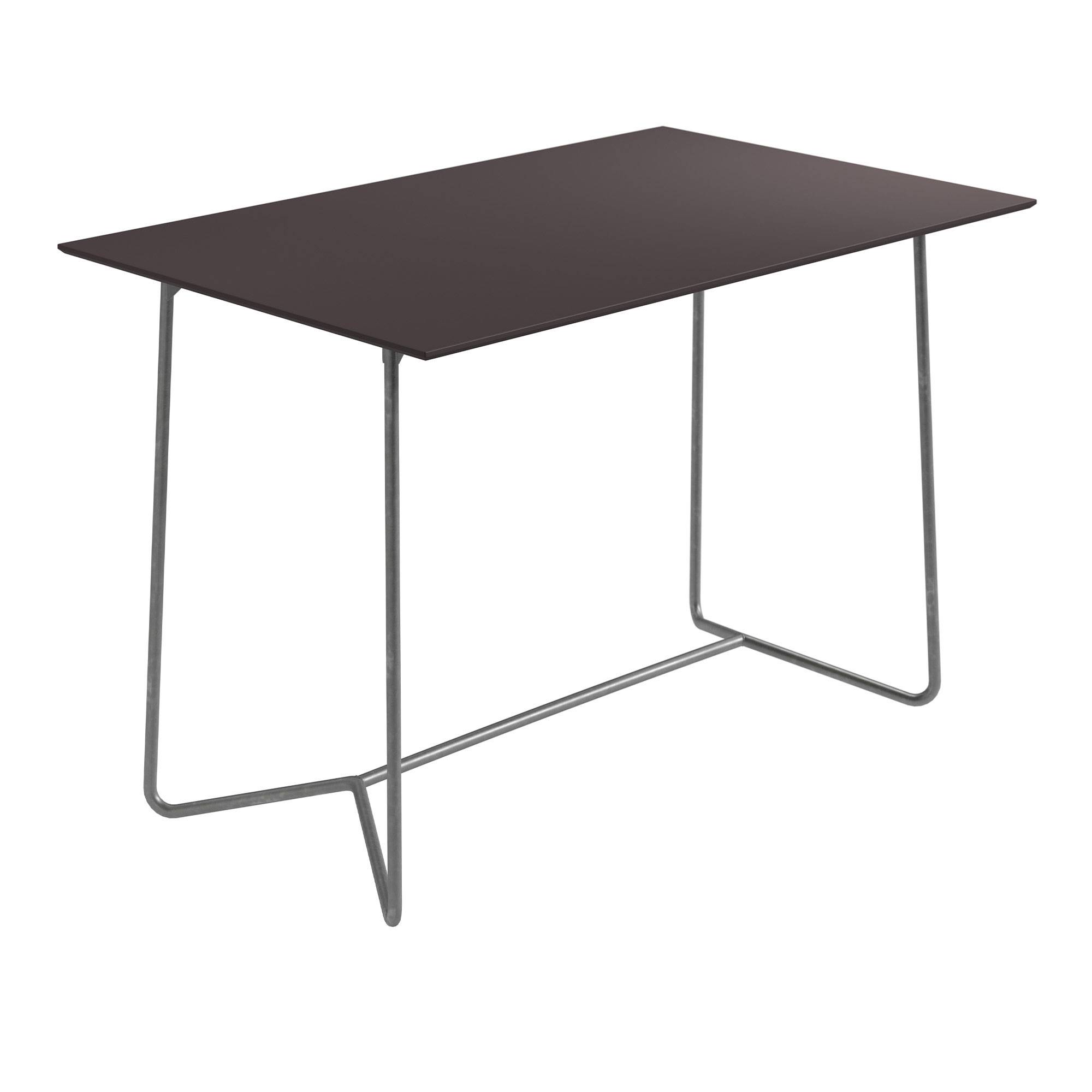 Grythyttan Stålmöbler - High Tech Table 110x70 cm Charcoal Compact Laminate With Hot Galvanized Steel Base - Matbord utomhus - Träfärgad - Metall/Trä
