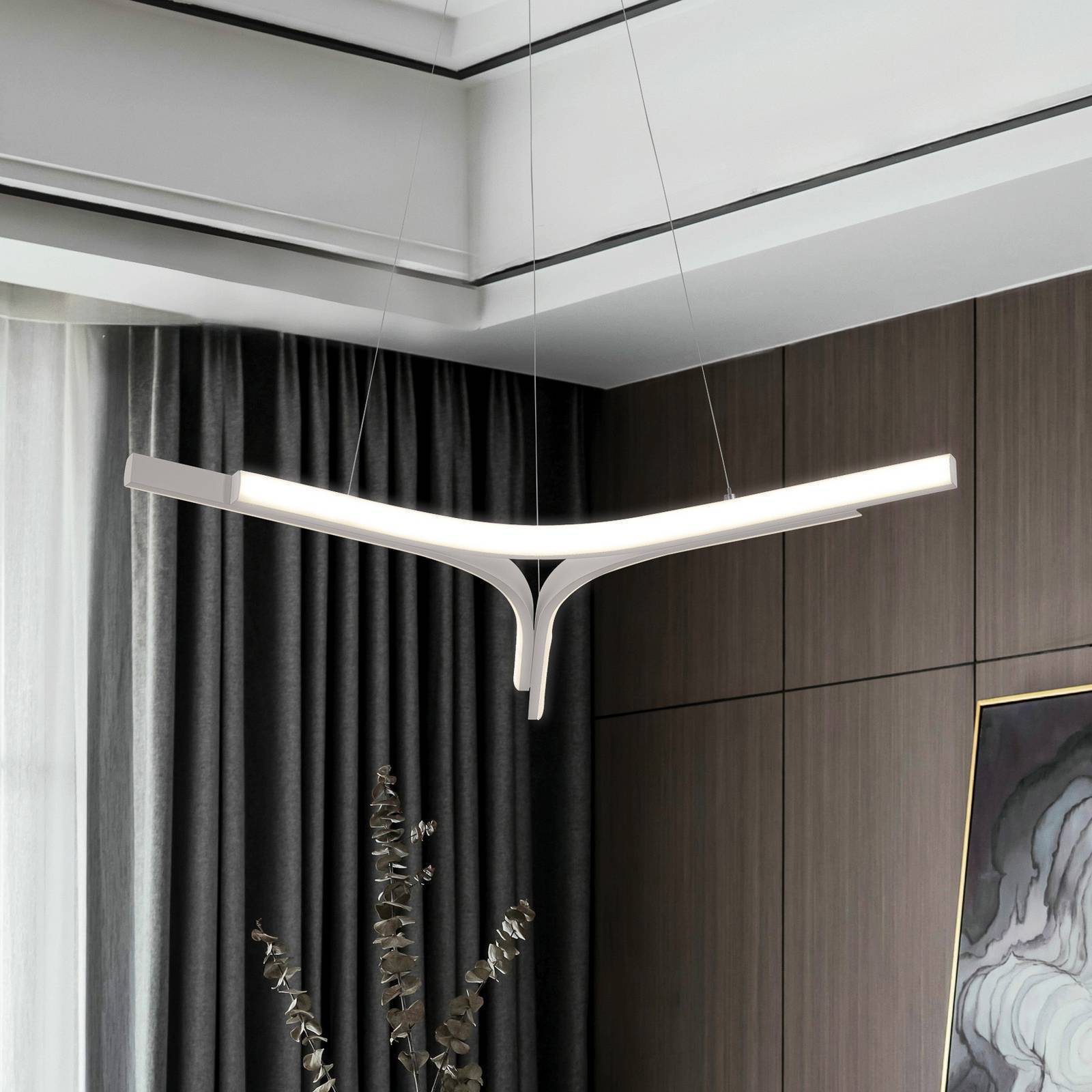 Viokef Pendellampa Alta, Förkromad / silver, Vardagsrum / matsal, Aluminium / grå / zink, Modern
