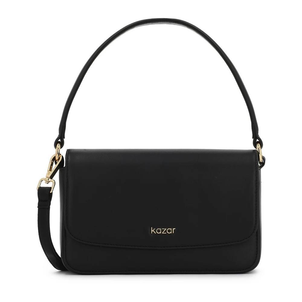 Kazar Læder Flap Håndtaske - Tasker - Dame - Sort - ONE SIZE - Læder