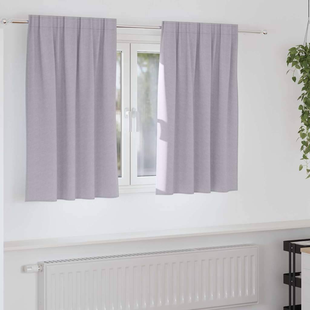 vidaXL Mörkläggningsgardiner med Ringar 2 pcs Metallgrå 140 x 140 cm