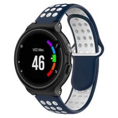 26mm Garmin Forerunner 735XT / 220 / 230 / 235 / 620 / 630 tofarvet silikone Urrem - Mørkeblå / Hvid