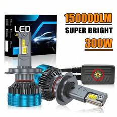 2 paket H4 LED Canbus bilstrålkastare Super H11 H7 H1 9012 9006 HB4 9005 LED-lampor Plug-N-Play-lampor 300W 6000K Autolampa - Vitt