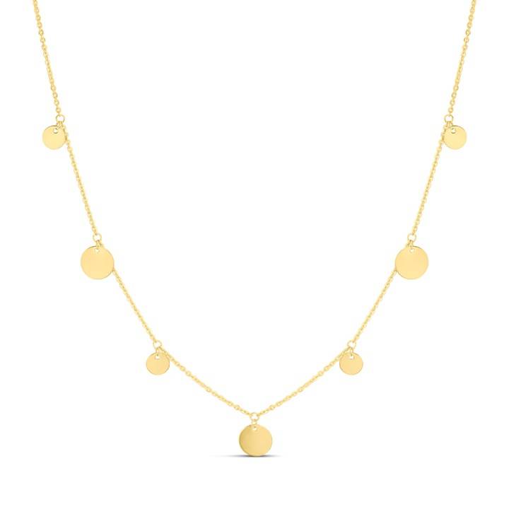 AUREUS Silver And 9ct Bonded Gold Disc Necklace - M3950