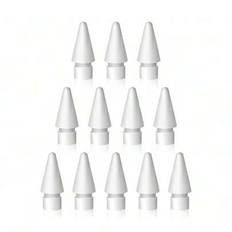 12ST Vit Pencil Ersättningspenna Spetsar Kompatibel med Apple Pencil 1:a 2:a generationens Apple Pencil USB-C Apple Pencil Pro Pen Spets reservbyte - Vitt