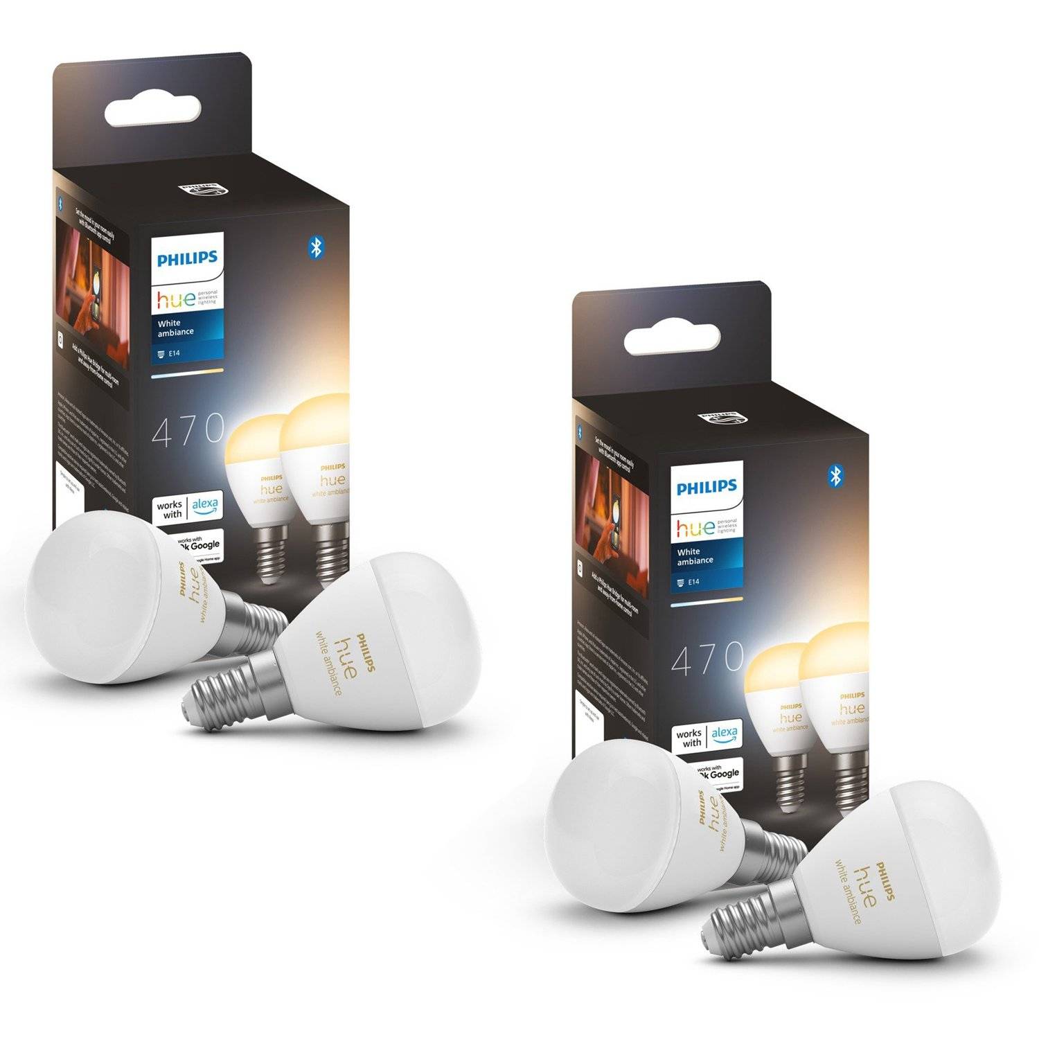 Philips Hue - 2x Wa Luster LED Lamps 5.1W E14 - 2 pack - 4pcs - Bundle