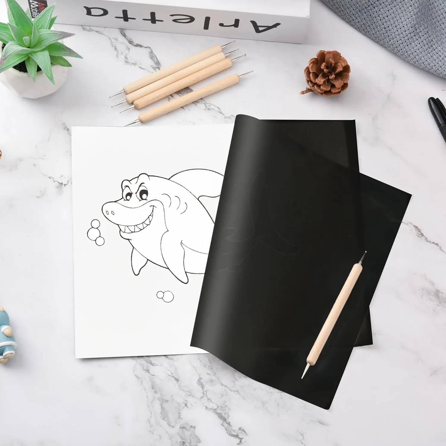 50-100PCS A4 Graphite Transfer Paper Tracing Painting Sheets Blue Copy Graphite Paper for Drawing Patterns Sketch Canvas Fabric