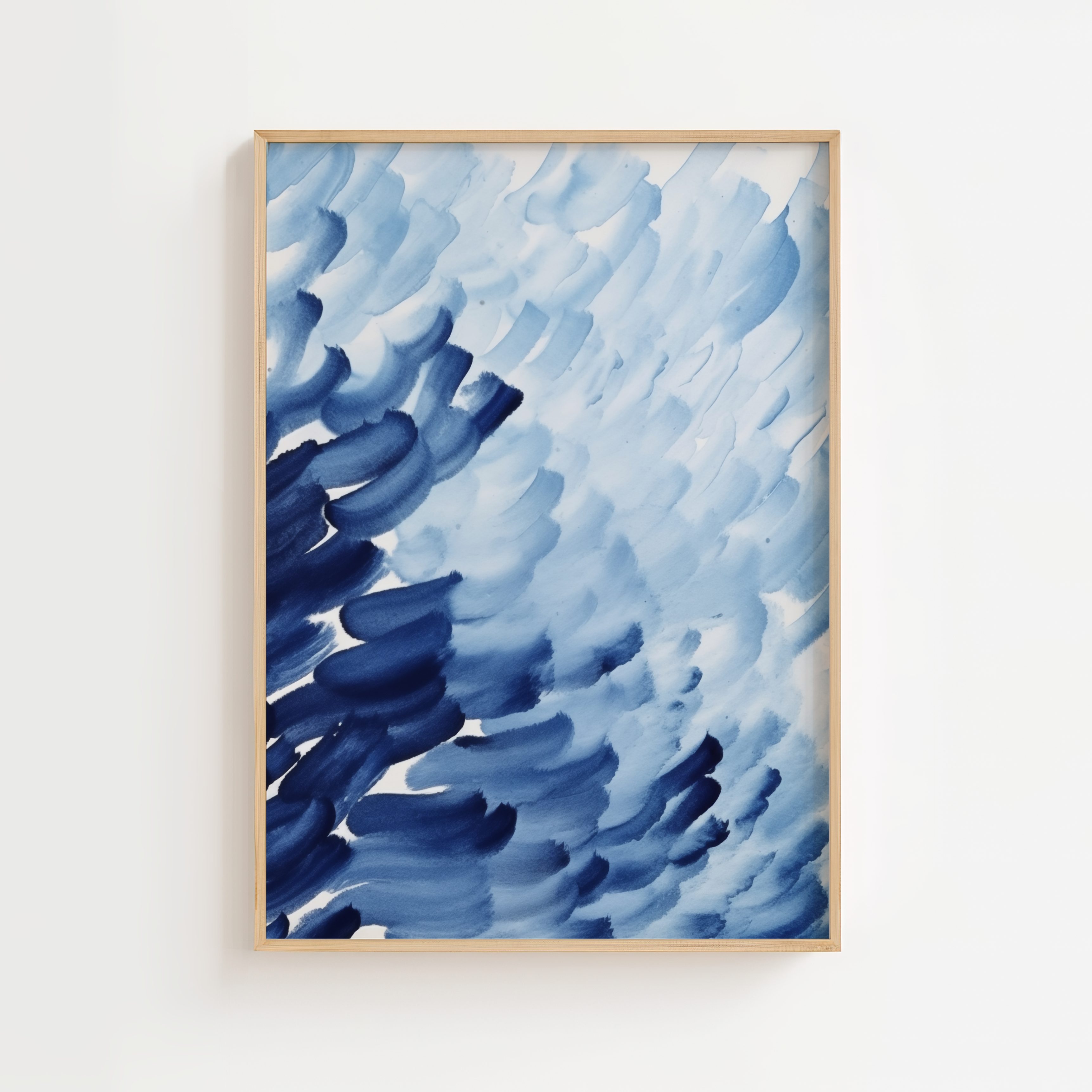 Blå Penselstrøg Poster | 40 x 50 cm | Ellens Postershop