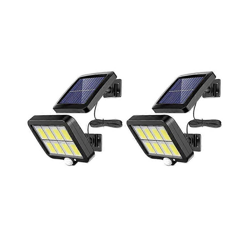 st 2000 lumen 160 solcellsvägglampor IP65 vattentät trådbunden rörelsesensor säkerhetsstrålkastare justerbar_M