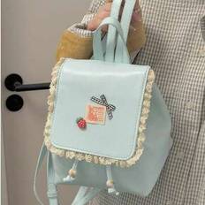 Back To School Fashion Campus Backpack, Cute Unique Design For Women, Versatile Student Bucket Bag For College/High School, Commute Daily Use - Blue