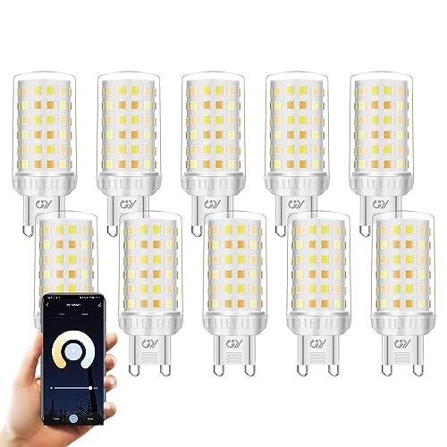 GY Alexa Glühbirne Smart Lampe G9,WLAN Lampe LED Kompatibel mit Alexa/Google Home 2.4 GHz,4W 440lm, Dimmbar Warmweiß-Kaltweiß und Mehrfarbige Birne, Kontrolle durch APP, 10 Stück
