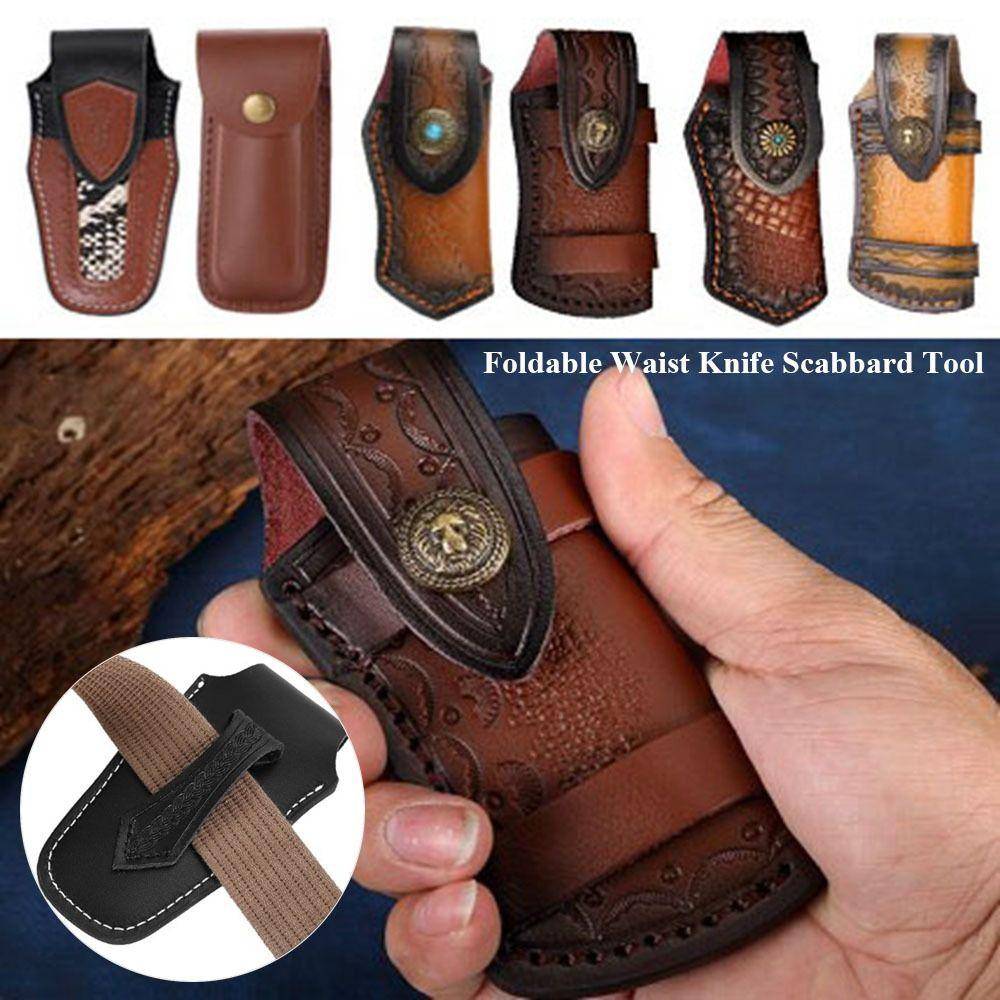 New Black&Brown Waist Knife Scabbard Foldable 6 Styles Flashlight Belt Loop Hunt Camping Pocket Outdoor Tool