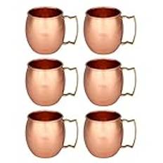 Zap Impex ® Koppar Moscow Mule handgjord ren koppar vanlig Moskva Mule mugg set med 6